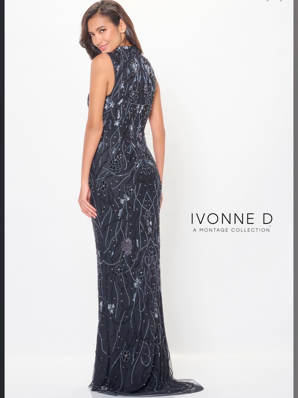 Beaded High-Neck Evening Gown - Picture 10 of 10